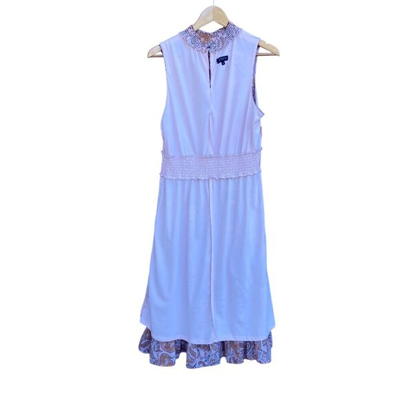 1. State Sleeveless Paisley Chiffon Midi Print Dress Size L Sleeveless Flowy GUC - Picture 7 of 12